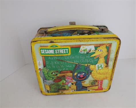 metal sesame street lunch box|the muppet show lunch box.